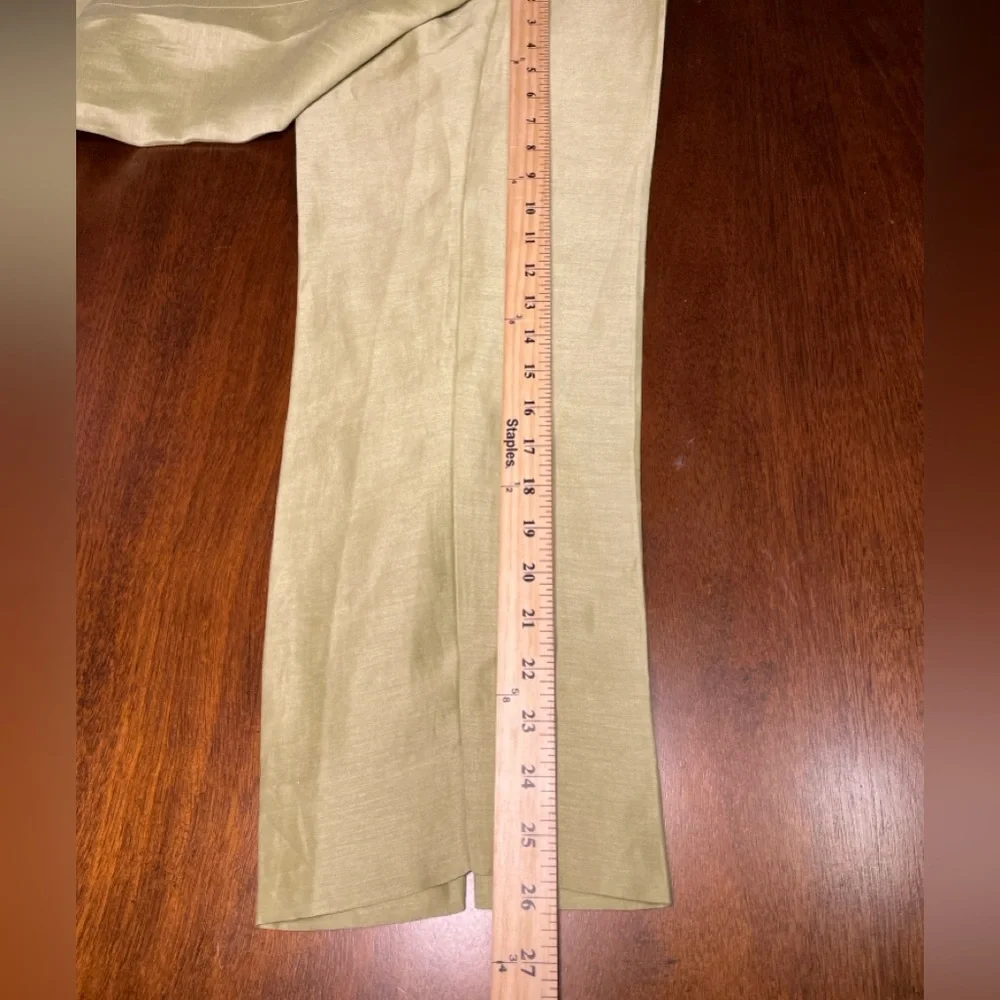 Sigrid Olsen Chartreuse Silk Linen Pantsuit Set Extra Small/4P Pristine 🌴 ✨✨ - Picture 15 of 16